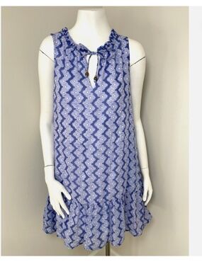 Oliphant Sleeveless Cotton Ruffle Hem Dress Size XS